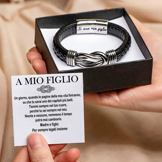 A MIO FIGLIO | UN LEGAME ETERNO | BRACCIALE IN PELLE
