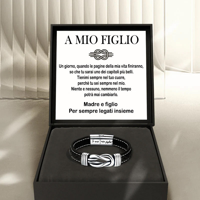 A MIO FIGLIO | UN LEGAME ETERNO | BRACCIALE IN PELLE
